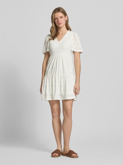 ONLY Mini-Freizeitkleid mit Lochstickmuster Modell 'SMILLA LIFE' Weiss 1