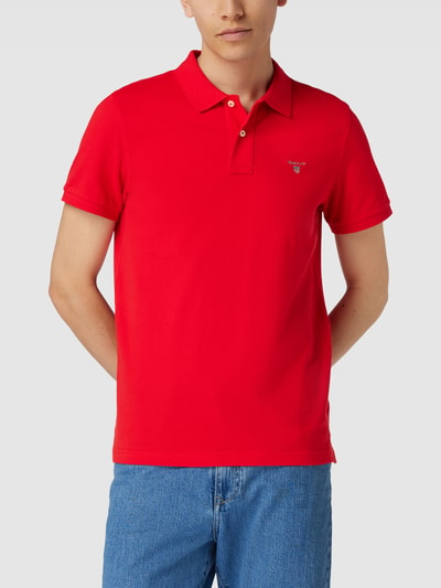 Gant Regular fit poloshirt met labelstitching Rood - 4