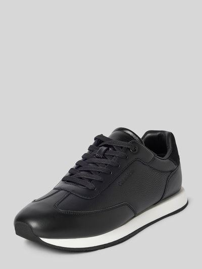 CK Calvin Klein Leren sneakers met labeldetail Zwart - 1