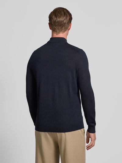 Christian Berg Men Gebreide pullover van een mix van merinowol met opstaande kraag Marineblauw - 5