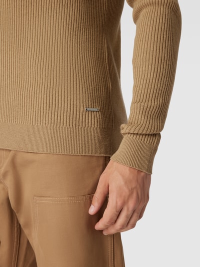 AlphaTauri Gebreide pullover met ronde hals, model 'FLAAK' Beige - 3