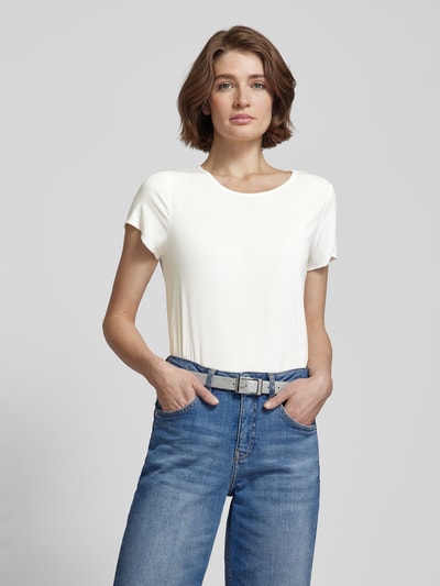 Vero Moda T-shirt z zaokrąglonym dołem model ‘BELLA’ Biały 4