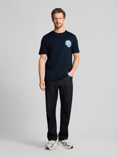 Tom Tailor Regular Fit T-Shirt aus reiner Baumwolle Marine 1