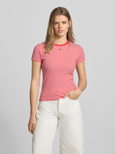 Tommy Jeans slim fit T-shirt van katoenmix Rood - 4
