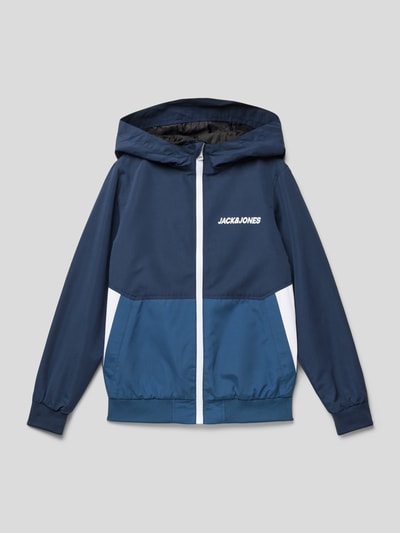 Jack & Jones Jack met capuchon, model 'ERUSH' Marineblauw - 1