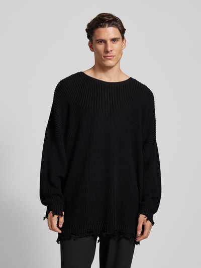 CARLO COLUCCI Strickpullover im Destroyed-Look Black 4