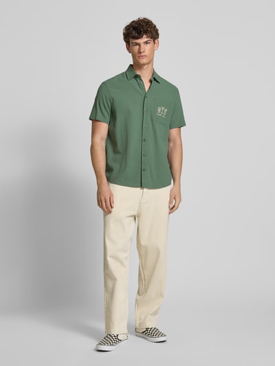 Blend Slim fit vrijetijdsoverhemd met stitchingdetails, model 'APOLLO' Olijfgroen - 1