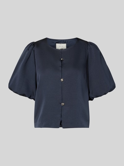 Neo Noir Korte overhemdblouse met knoopsluiting, model 'Aisa' Donkerblauw - 2