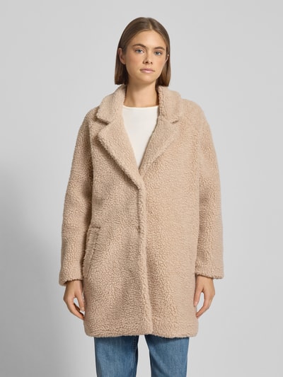 Only Płaszcz z futerka o kroju relaxed fit z kołnierzem z połami model ‘NEWAURELIA’ Piaskowy 4