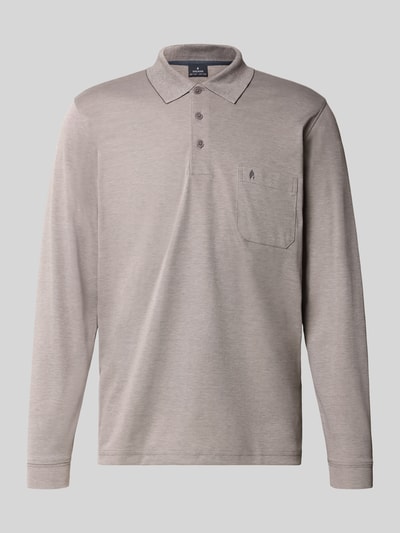 RAGMAN Regular Fit Poloshirt aus Baumwoll-Mix Silber 1