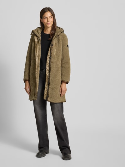 Frieda & Freddies Płaszcz z futerka z kapturem i wpuszczanymi kieszeniami model ‘HAZEL’ Khaki 1