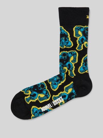 Happy Socks Socken mit Marvel™-Print Modell 'Black Panther' Black 1