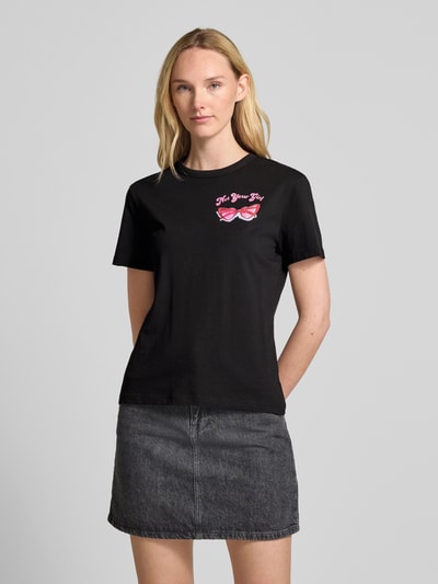 HUGO T-shirt met ronde hals, model 'Damacia' Zwart - 4