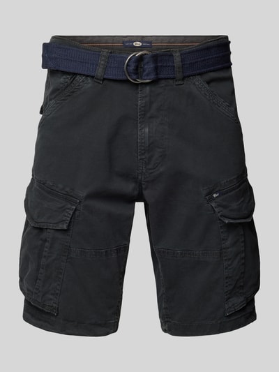 Petrol Bermuda met cargozakken en riem Zwart - 2