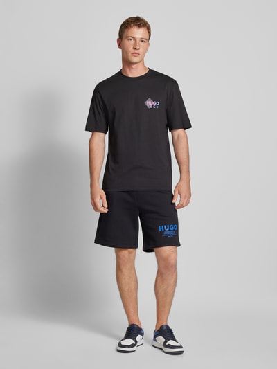 Hugo Blue T-Shirt mit Label-Print Modell 'Nepory' Black 1