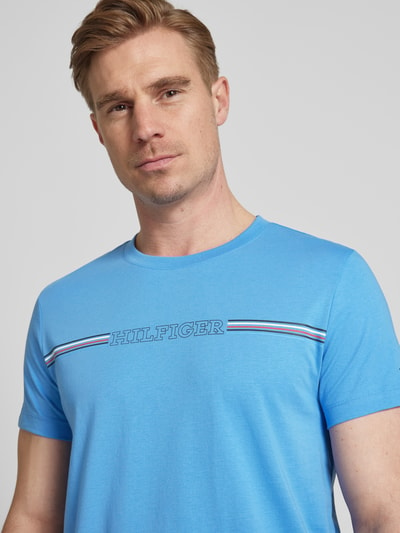 Tommy Hilfiger T-shirt met labelprint Aquablauw - 3