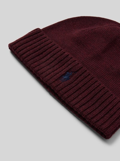 Polo Ralph Lauren Wollen muts in gebreide look Bordeaux - 2