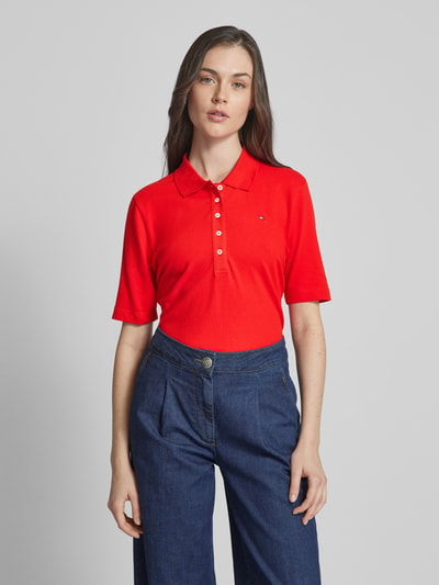 Tommy Hilfiger Poloshirt mit kurzer Knopfleiste Kirsche 4