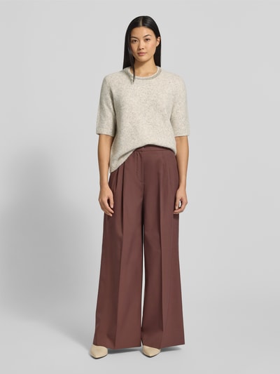 s.Oliver BLACK LABEL Boxy Fit Strickpullover mit kurzem Arm und Woll-Anteil Hellgrau 1