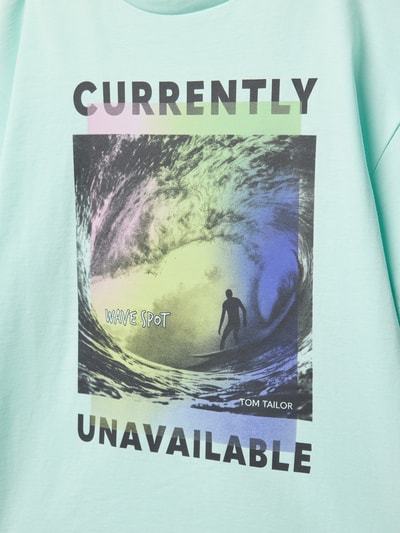 Tom Tailor Oversized T-shirt van puur katoen Aquablauw - 2