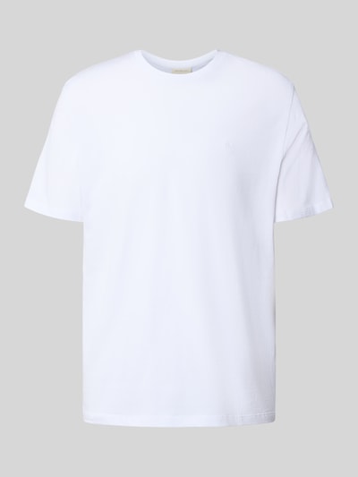 Calvin Klein Jeans T-shirt met geribde ronde hals Wit - 2
