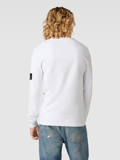 Calvin Klein Jeans Longsleeve aus Baumwolle mit Strukturmuster Modell 'WAFFLE' Weiss 5