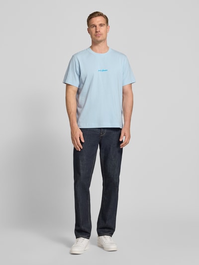 Selected Homme Oversized T-Shirt aus reiner Baumwolle Modell 'ELIAS' Hellblau 1