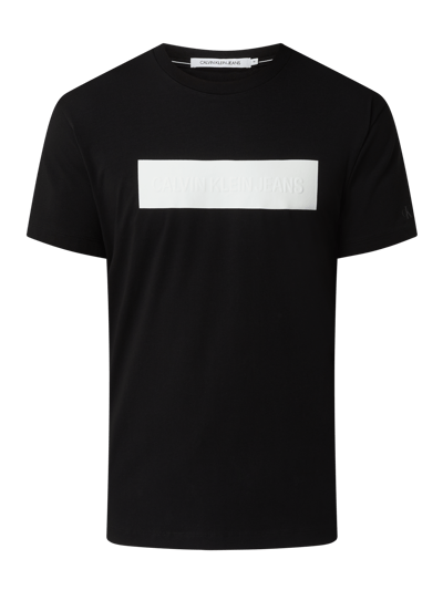 Calvin Klein Jeans – T-Shirt mit Logo in Schwarz