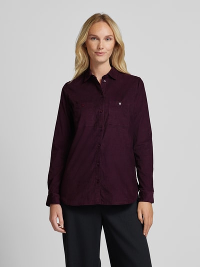 Christian Berg Woman Regular fit corduroy blouse met borstzakken Paars - 4