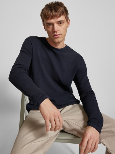 Jack & Jones Strickpullover mit gerippten Abschlüssen Modell 'GEORGE' Marine 3