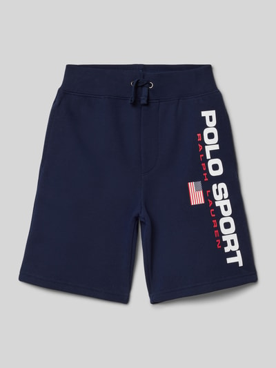 Polo Sport Regular Fit Sweatshorts mit Label-Print Marine 1