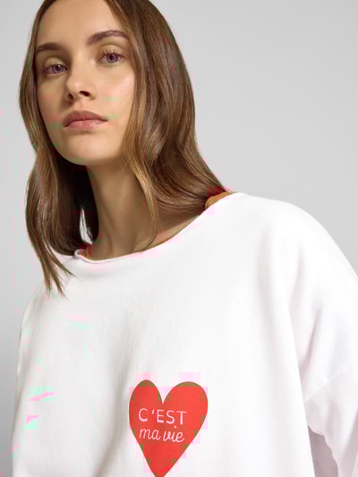 Juvia Longsleeve mit Motiv-Print Weiss 3