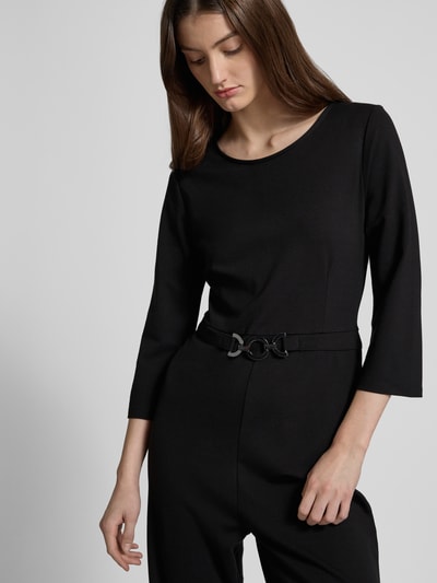 s.Oliver BLACK LABEL Regular Fit Jumpsuit aus fließendem Viskose-Mix mit Ziergürtel Black 3