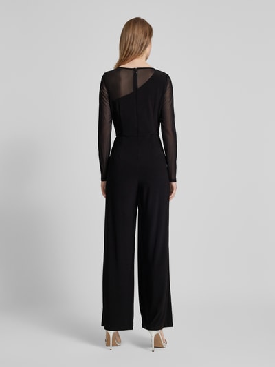 Adrianna Papell Semitransparenter Jumpsuit mit Rundhalsausschnitt Black 5