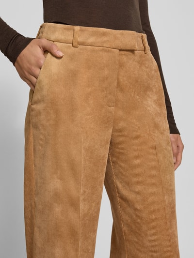 comma Spodnie sztruksowe o szerokim kroju w kant model ‘September’ Camel 3