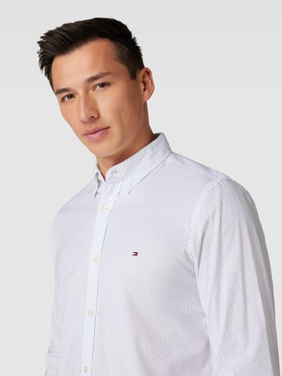 Tommy Hilfiger Slim Fit Freizeithemd mit Allover-Muster Weiß 3