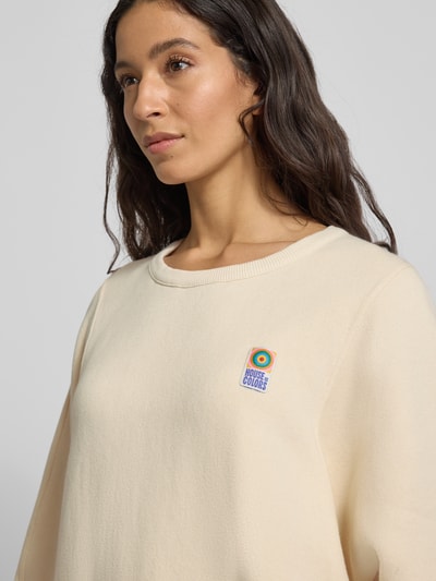 American Vintage Sweatshirt met ribboorden, model 'FIKY' Offwhite - 3