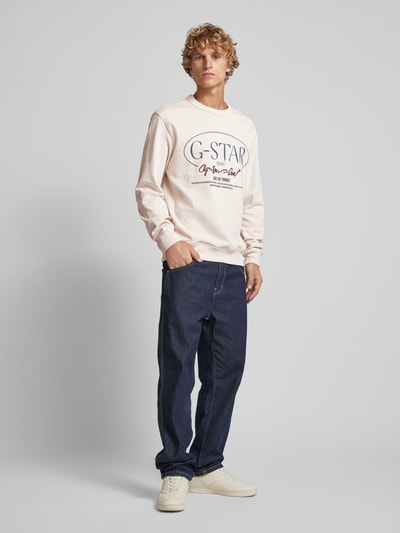 G-Star Raw Sweatshirt mit Label-Print Offwhite 1