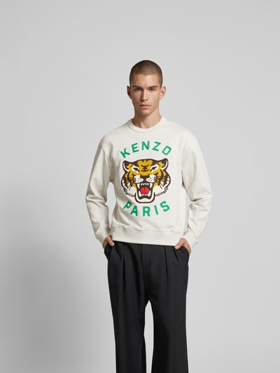 Kenzo Sweatshirt mit Label-Print Mittelgrau Melange 4