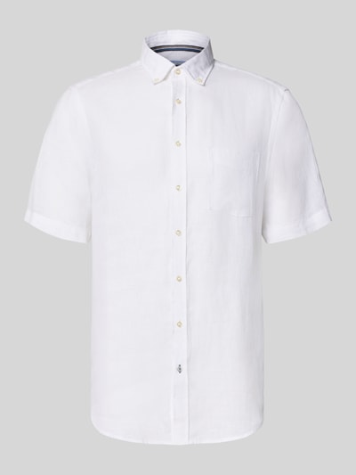 Produktfoto, Regular Fit vrijetijdsoverhemd uit zuiver linnen, button-downkraag, knoopsluiting, borstzak, korte mouwen, Christian Berg Men