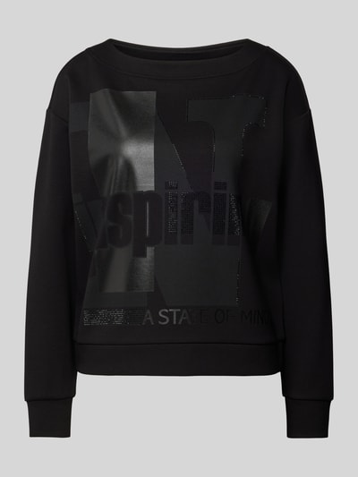 Monari Sweatshirt mit Statement-Print Black 2