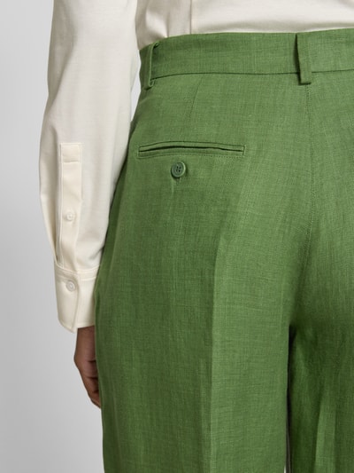 Weekend Max Mara Wide Leg Leinenhose mit Bügelfalten Modell 'MALIZIA' Gruen 3