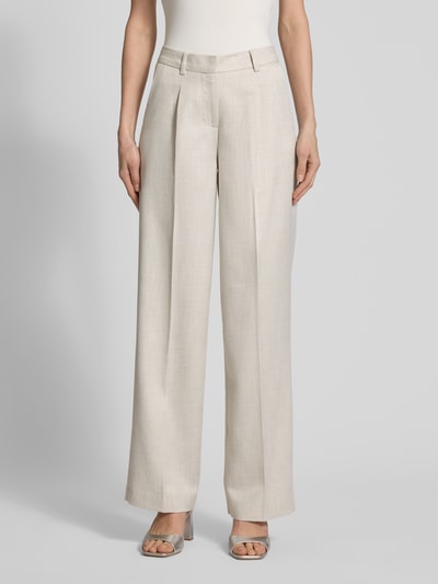 Milano Italy Straight leg stoffen broek met bandplooien Zilver - 4