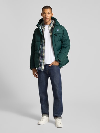 K-WAY Steppjacke mit Logo und Kapuze Petrol 1