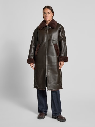 GUIDO MARIA KRETSCHMER WOMAN Mantel mit Reißverschluss Modell 'Enie' Dunkelbraun 4