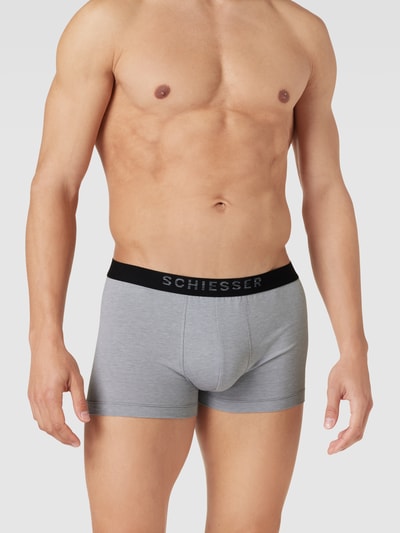 Schiesser Boxershort in gemêleerde look, model 'Piqué' Steengrijs - 1