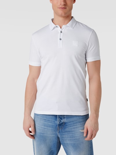 BOSS Orange Koszulka polo o kroju slim fit z naszywką z logo model ‘Passenger’ Biały 4