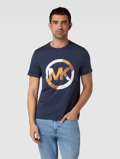 Michael Kors T-Shirt mit Label-Print Modell 'NU VICTORY' Dunkelblau 4