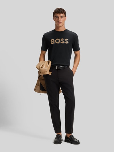 BOSS Regular Fit T-Shirt aus merzerisierter Baumwolle Modell 'THOMPSON 656' Black 1
