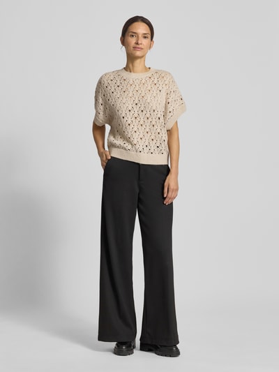 comma Strickshirt mit Rundhalsausschnitt Offwhite 1